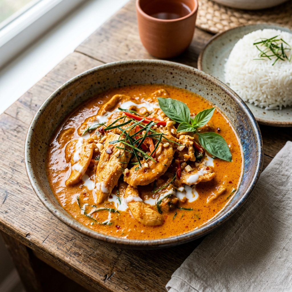 Panang Curry with Chicken and Kaffir Lime